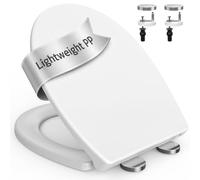 SURFOU Tapa WC Universal, Tapa de Water Amortiguada, Asiento de Inodoro | Blanca de Plástico, Toilet Seat con Cierre Suave para Taza de Váter, Retrete, Tapaderas y Asientos de Inodoros