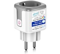 SURFOU Zigbee Enchufe Inteligente WiFi Compatible con Philips Hue, Alexa, Google Home, Smart Plug con Consumo Electrico, Temporizador, Control Remoto de Voz, HUE Bridge Necesario, 16A (1 Pack)