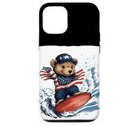 Surf's Up con Teddy Bear y All-American Surfboard Carcasa para iPhone 12/12 Pro