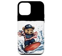 Surf's Up con Teddy Bear y All-American Surfboard Carcasa para iPhone 12 mini