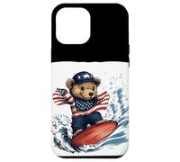 Surf's Up con Teddy Bear y All-American Surfboard Carcasa para iPhone 12 Pro Max