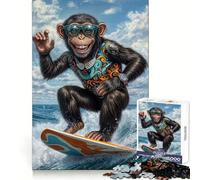 Surf's Up Monkey︰ Rompecabezas de 1000 Piezas para Adolescentes, Ideal para ejercitar la Mente, Jugar en Grupo, con Corte de precisión, Festivales 50x75cm