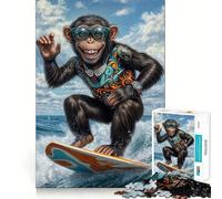 Surf's Up Monkey︰ Rompecabezas de 1000 Piezas para Adolescentes, Ideal para ejercitar la Mente, Jugar en Grupo, con Corte de precisión, Festivales 50x75cm