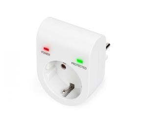 surge protector with power and protected LED safety outlet,16 A, 3.500W, TÜV-GS, white