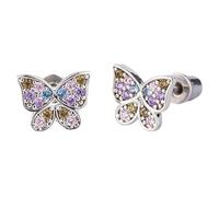 Surgical Stud Earrings Multicolored Butterfly Earrings For Girls With Secure Screwback Pearl Ohrringe, talla única, Aleación de cinc, Sin piedra preciosa