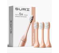 SURI Cabezales de cepillo de dientes eléctricos reciclables a base de plantas, raspador de lengua integrado, cabezales de repuesto de larga duración, compatible solo cepillo de dientes eléctrico