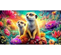 Suricata 1000 Piezas Puzzle para Toda la Familia Regalo para Mujeres y Hombres Papel Reciclado Desafío de Juego Educativo Juego desafiante 70x50cm/1000pcs