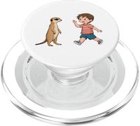 Suricata Bailando y niño pequeño: Lindo Arte de la Amistad PopSockets PopGrip para MagSafe