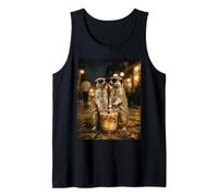 Suricata Bebiendo Café Helado Animal Divertido Camiseta sin Mangas