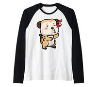 Suricata besando besos diseño animal hombres mujeres niños Camiseta Manga Raglan