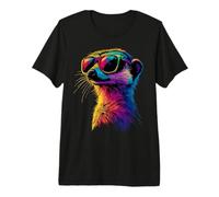 Suricata con Gafas de Sol Colorido Popart Suricata Lindo Camiseta Premium