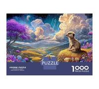 Suricata Jigsaw Suricata in Grassy Valley Puzzle Mil Piezas Papel para Entusiastas - Resistente A Doblar Ocio Decoración 38x26cm/1000pcs