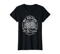 Suricata Me Resolviendo Mis Problemas Dormir Siesta Divertido Camiseta gráfica económica, Mujer, Negro, L