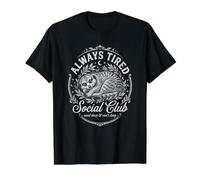 Suricata Siempre Cansado Club Funny Sleepy Camiseta gráfica económica, Hombre, Negro, XL