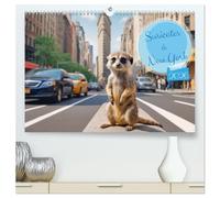 Suricates à New York (Calendrier mural 2026 DIN A2 vertical) calendrier de bureau: Les suricates passent leurs vacances à New York.