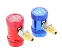 SURIEEN 2pcs R1234yf Acopladores Rápidos Conectores de 1/4" R1234yf Acopladores Manuales de Lado Alto/Bajo Adaptadores Pieza de Repuesto para Refrigerantes A/C