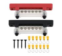 SURIEEN Barra colectora 12 V-48 V CC 150 A Busbar Bloque de distribución de corriente 12 V con 6 pernos de terminales M4 para coche, camión, caravana, yate, barco