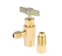 SURIEEN R1234yf - Depresor de grifo autosellante, F-1/4 SAE 1/2 Acme LH, herramienta de válvula de rosca Acme con adaptador de conector F-1/4 SAE a M-1/2 Acme para manguera de carga R134a R12 R22