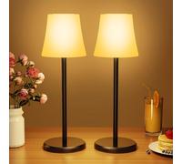 Suright 2 Piezas Lámpara de Mesa Inalámbrica con 3 Temperaturas de Color+RGB, Lámpara de Noche Recargable Brillo Ajustable, Lámpara de Escritorio IP54 Impermeable para Restaurante, Dormitorio, Camping