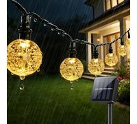 Suright Cadena de luces solares para exteriores, 14 m, 60 LED, para exteriores, con 8 modos, resistente al agua, IP65, resistente al agua, para balcón, decoración, jardín, terrazas, bodas, fiestas