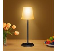 Suright Lámpara de Mesa Inalámbrica con 3 Temperaturas de Color+RGB, Lámpara de Noche Recargable Brillo Ajustable, Lámpara de Escritorio IP54 Impermeable para Restaurante, Dormitorio, Camping