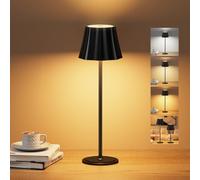 Suright Lámpara de Mesa Inalámbrica Recargable - 3 Temperaturas de Color | Regulación Continua de Brillo|Lámpara Táctil con Función de Memoria,IP54 Impermeable Para Terraza,Dormitorio,Oficina en Casa
