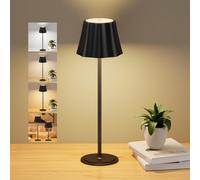 Suright Lámpara de Mesa LED Inalámbrica, Lampara de Mesa Recargable, Regulación Continua | 3 Temperaturas de Color, IP54 Impermeable para Camping Exterior, Sala de Estar, Dormitorio