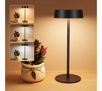 Suright Lámpara de Mesa Solar Sin Cable, Lámpara de Noche Recargable con Energía Solar y USB-C, 3 Modos de Color, Brillo Ajustable, IP65 Resistente al Agua para Uso en Interiores y Exteriores