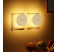 Suright Luz Nocturna Infantil, [2 Piezas] LED Luces Nocturnas con Sensor de Movimiento, Luz de Fondo, 3 Modos, Brillo Ajustable, Control Táctil, 2700K, para Niños, Pasillo, Escaleras y Dormitorio