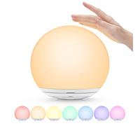 Suright Luz Nocturna Infantil, Lámpara de Noche recargable por USB, Luz Quitamiedos para Bebé con Luz Cálida Regulable&Luz de 7 Colores, Interruptor&Táctil,Temporizador para Niños,Dormitorio, Regalo