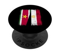 Surinam Egipto Media Bandera Patrimonio Egipcio Surinamés PopSockets PopGrip Adhesivo