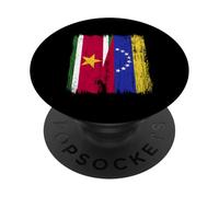 Surinam Venezuela Media Bandera Surinamesa Venezolana Jersey PopSockets PopGrip Adhesivo