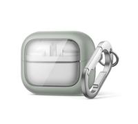 SURITCH Funda Compatible con Samsung Buds 3 Pro/Buds 3 FE (2025)/Buds 3 (2024),Bloqueo Magnético Antishock Cubierta con Kit de Limpieza y Carga Inalámbrica y Carabinero Anillo de Llaves（Verde）