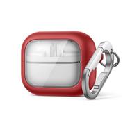 SURITCH Funda Compatible con Samsung Buds 3 Pro/Buds 3 FE (2025)/Buds 3 (2024),Bloqueo Magnético Antishock Cubierta con Kit de Limpieza y Carga Inalámbrica y Carabinero Anillo de Llaves（Rojo）