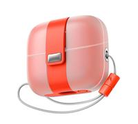 SURITCH Funda Compatible con Samsung Galaxy Buds 3 Pro/Buds 3 FE (2025)/Buds 3 (2024), Bloqueo Magnético Antiimpacto Cubierta con Kit de Limpieza y Carga Inalámbrica y Cordón para Colgar（Naranja）