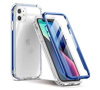 SURITCH Funda iPhone 11 360 Grados Transparente y Protector Antigolpes [Ultra Hybrid] Transparent PC Dura Resistente + TPU Silicona Azul Bumper, Doble Cara Carcasa para iPhone 11 6,1 Pulgadas