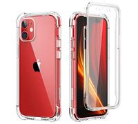 SURITCH Funda iPhone 12 6,1" /iPhone 12 Pro 6,1" 360 Grados Transparente y Protector Antigolpes [Ultra Hybrid] PC Dura Resistente + Silicona Bumper, Doble Cara Carcasa -Claro