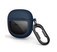 SURITCH Funda para Bose QuietComfort Earbuds II 2022/QuietComfort Ultra 2023/Ultra 2.ª Gen,Protectora de TPU a Prueba de Golpes con Mosquetón,Llavero y Ventana Transparente con Logotipo(Azul Marino)