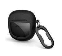 SURITCH Funda para Bose QuietComfort Earbuds II 2022/QuietComfort Ultra 2023/Ultra 2.ª Gen,Protectora de TPU a Prueba de Golpes con Mosquetón,Llavero y Ventana Transparente con Logotipo(Negro)