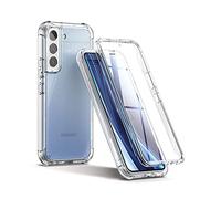 SURITCH Funda para Samsung Galaxy S22 Plus Carcasa, Protector Pantalla Integrado Carcasa rígida protección híbrida PC +TPU Bumper Goma Protectora Resistente Carcasa para Samsung Galaxy S22 Plus-Claro