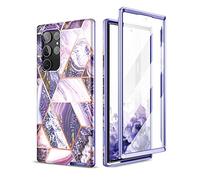 SURITCH Funda para Samsung Galaxy S22 Ultra Protector de pantalla incorporado 360 Grados Estuche protector de parachoques resistente a prueba de golpes para Samsung Galaxy S22 Ultra 5G Lavanda púrpura