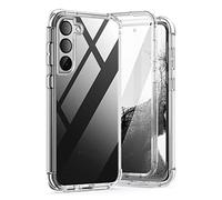 SURITCH Funda para Samsung Galaxy S23 Carcasa, Protector Pantalla Integrado Carcasa rígida protección híbrida PC + TPU Bumper Goma Protectora Resistente Carcasa para Samsung Galaxy S23-Claro
