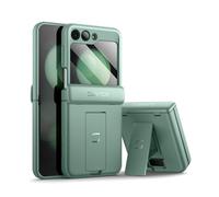 SURITCH Funda para Samsung Galaxy Z Flip 5 Carcasa, Z Flip 5 Cover con Protector de Pantalla y Soporte-Verde