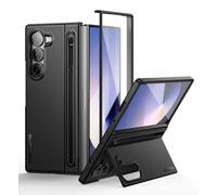 SURITCH Funda para Samsung Galaxy Z Fold 6, Carcasa Z Fold 6 Cover con Soporte & Protector de Pantalla & S Pen Ranura, Funda Protectora de Cuerpo Completo - Negro