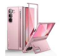 SURITCH Funda para Samsung Galaxy Z Fold 6, Carcasa Z Fold 6 Cover con Soporte & Protector de Pantalla & S Pen Ranura, Funda Protectora de Cuerpo Completo - Rosa