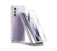 SURITCH Funda Samsung Galaxy S21 FE 360 Grados Transparente y Protector Antigolpes [Ultra Hybrid] Transparent PC Dura Resistente + TPU Silicona Bumper,Doble Cara Carcasa Galaxy S21 FE 6,4 ” - Claro