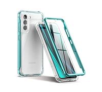SURITCH Funda transparente para Samsung Galaxy S21 FE de 6.4 pulgadas (solamente), [protector de pantalla integrado], carcasa rígida protectora de cuerpo completo + funda de TPU suave para Samsung S21