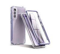 SURITCH Funda transparente para Samsung Galaxy S21 FE de 6.4 pulgadas (solamente), [protector de pantalla integrado] Carcasa rígida protectora de cuerpo completo + funda de TPU suave para Samsung S21
