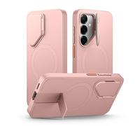 SURITCH Magnética Funda Compatible con Samsung Galaxy S25 con Soporte & Cubierta Protectora de la Cámara, Protección de Carcasa Antigolpes para Galaxy S25 5G-Mañana Rocío Rosa