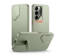 SURITCH Magnética Funda Compatible con Samsung Galaxy S25 con Soporte & Cubierta Protectora de la Cámara, Protección de Carcasa Antigolpes para Galaxy S25 5G-Verde